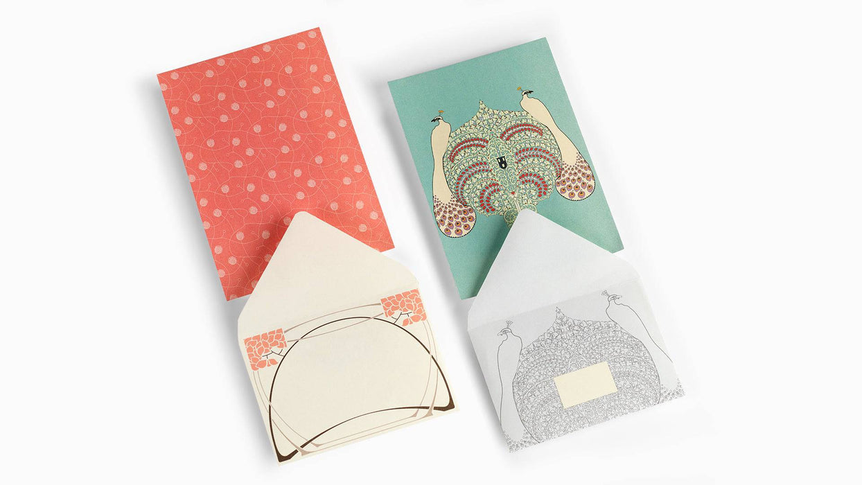 Pepin Press Art Nouveau correspondence set with vintage letter papers and envelopes featuring intricate floral designs.