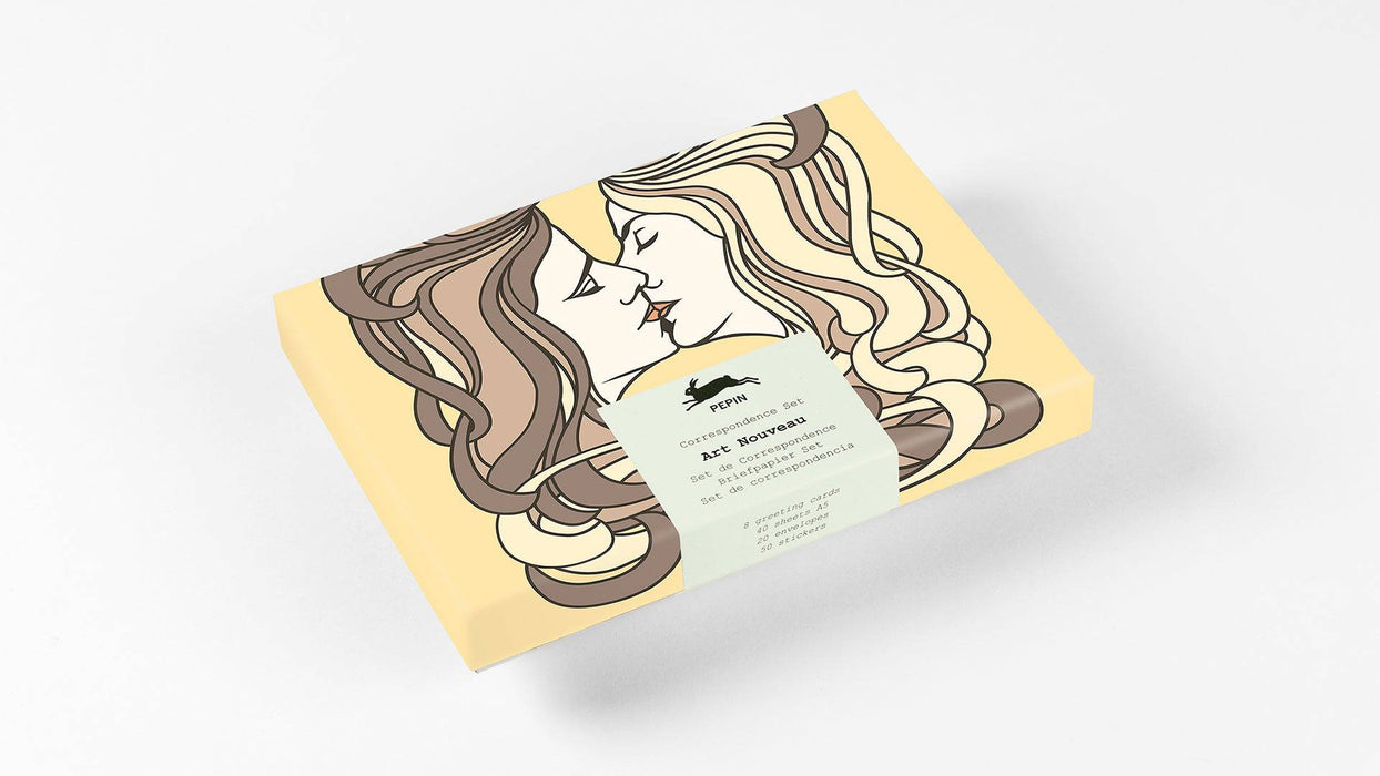 Pepin Press Art Nouveau correspondence set with vintage stationery and decorative envelopes for writing and mailing.