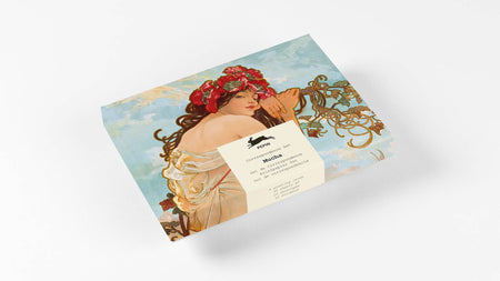 Pepin Press correspondence set featuring art from Mucha, includes vintage-style stationery and writing paper with decorative designs.