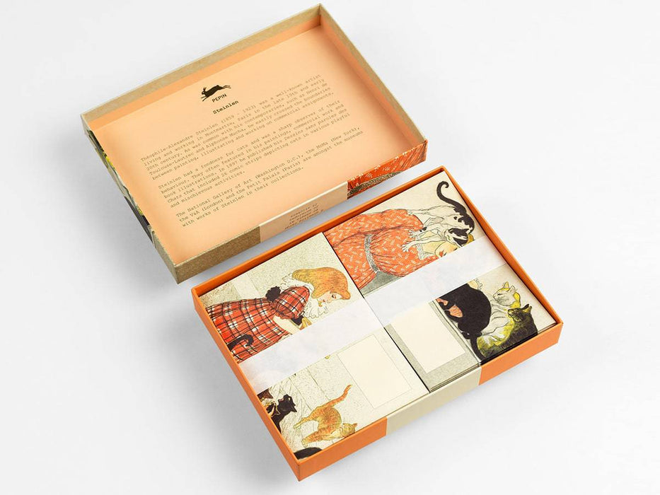 Pepin Press Correspondence Set featuring artwork by Steinlen with vintage-style stationery and envelopes for writing and mailing.