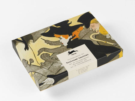 Pepin Press Toulouse-Lautrec correspondence set featuring vintage-style stationery and letter paper with colorful artwork.