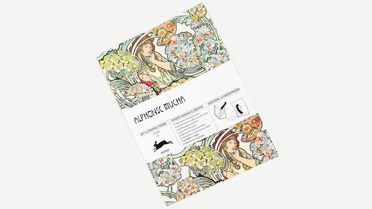 Pepin Creative Paper featuring a colorful design inspired by Mucha artwork, ideal for artistic craft projects.