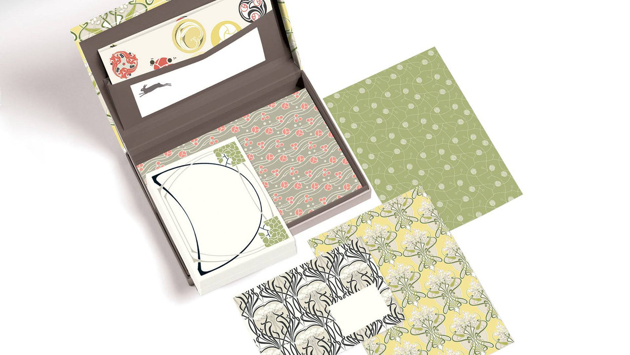Pepin Press Art Nouveau letter writing set with decorative stationery and matching envelopes, ideal for elegant correspondence.