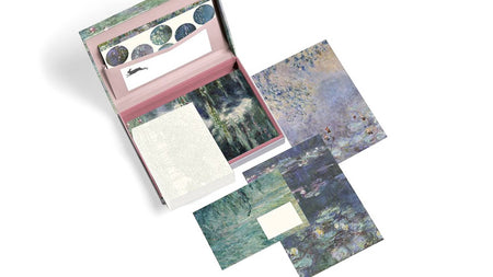 Pepin Press Claude Monet letter writing set with floral stationery and matching envelopes featuring Monet’s artwork.