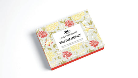 Pepin Press William Morris letter writing set with decorative stationery and envelopes featuring floral and nature-inspired designs.