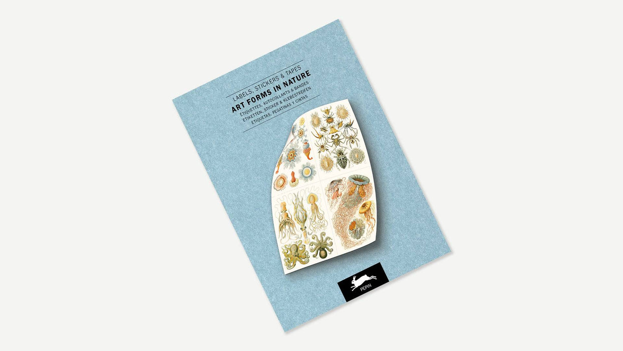 Pepin Press Stickers & Tape Book featuring artwork inspired by natural forms, with colorful botanical and animal illustrations.