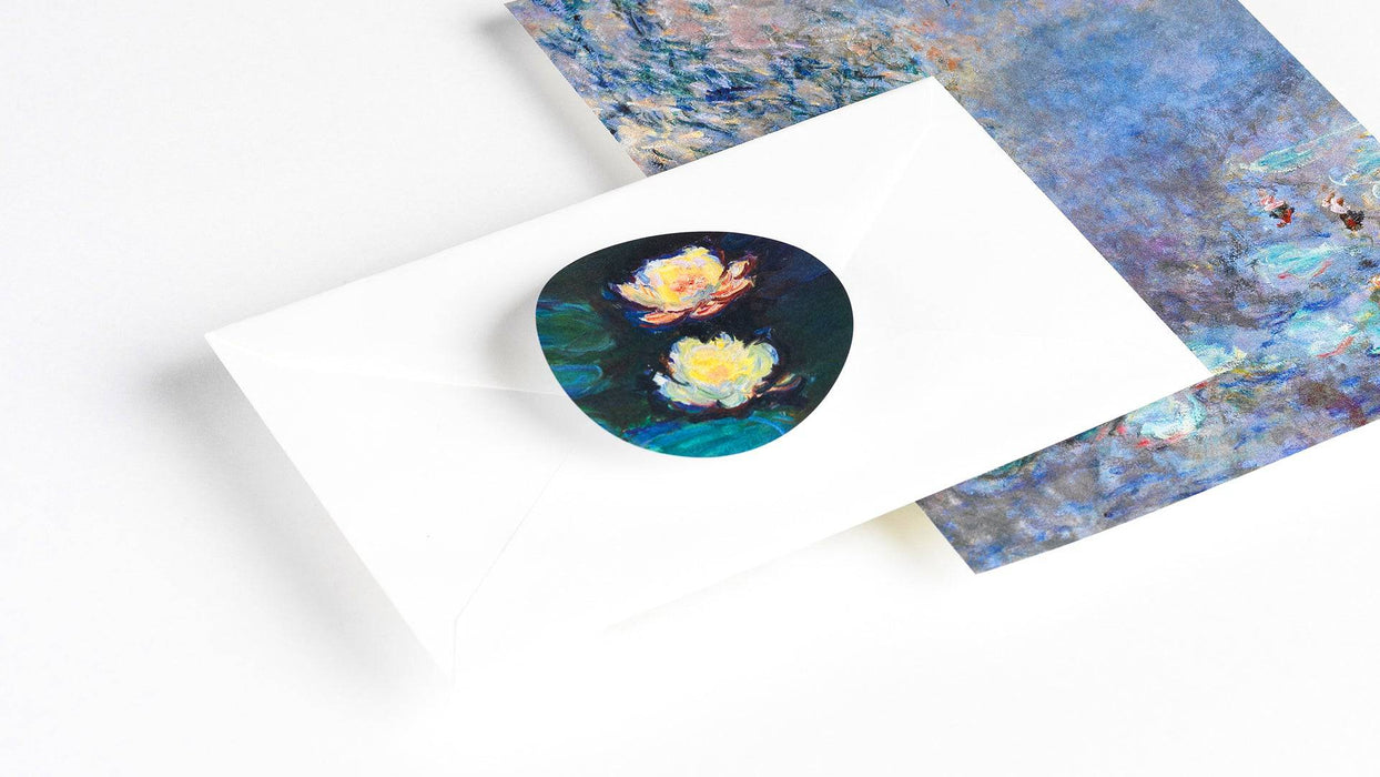Pepin Press Sticker & Tape Book featuring Claude Monet artwork with vibrant stickers and decorative tape inspired by his paintings.