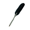 Le Potier D'Etain feather ink quills with pewter filigree, black feather tips, and intricate metal detailing for writing elegance.