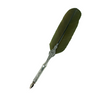 Le Potier D'Etain feather ink quills with pewter filigree detail, dark green feathers and elegant design for writing and calligraphy.