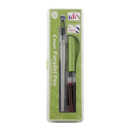 Pilot Parallel calligraphy pen with 1.5mm nib, shown in black, designed for smooth, precise calligraphy and artistic lettering.