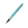 Black Pilot Metropolitan fountain pen with fine nib, showcasing its sleek design and smooth writing tip.
