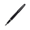 Black Pilot Metropolitan fountain pen with fine nib, showcasing its sleek design and smooth writing surface.