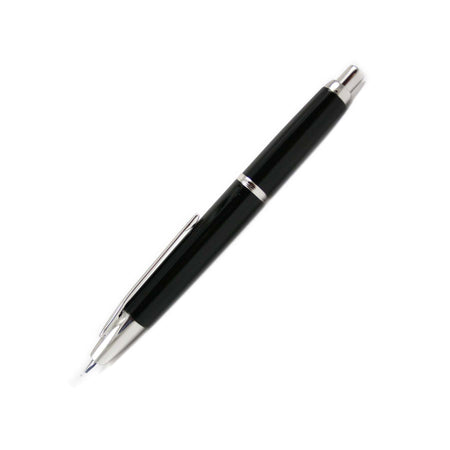 Black Pilot Vanishing Point Decimo fountain pen with sleek design and fine nib, showcasing its elegant and compact form.