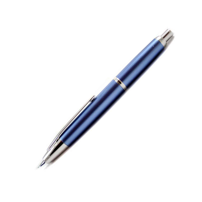 Pilot Vanishing Point Decimo fountain pen in light blue with a sleek design and fine nib, showcasing its elegant and portable style.