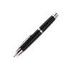 Pilot Vanishing Point fountain pen in black carbonesque finish with an extra-fine nib, showcasing its sleek, elegant design.