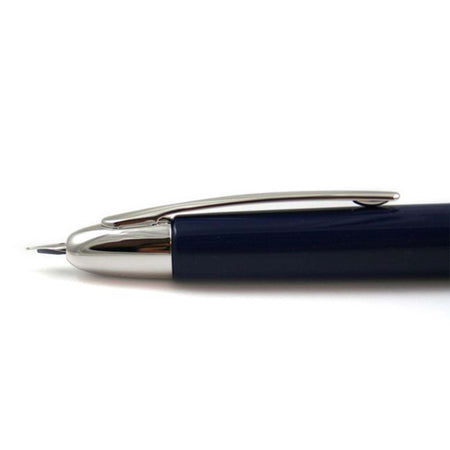 Blue Pilot Vanishing Point fountain pen with a sleek design and fine nib, perfect for smooth writing and professional use.
