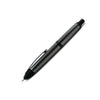 Pilot Vanishing Point fountain pen in gun metal and black matte finish, with a sleek, cylindrical design and fine nib.