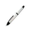Pilot Vanishing Point fountain pen with white and black design, featuring a sleek, professional look and fine nib for smooth writing.