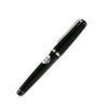 Pilot Falcon black and rhodium fountain pen with soft extra-fine nib, showcasing elegant design and luxurious craftsmanship.