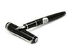 Pilot Falcon black and rhodium fountain pen with soft extra-fine nib, showcasing the elegant design and sleek finish.