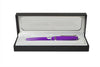 Pilot Falcon fountain pen in purple with rhodium accents, showcasing its elegant design and fine nib for smooth writing.