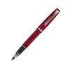 Pilot Falcon fountain pen with red and rhodium accents, featuring a soft extra-fine nib and sleek design.