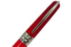 Pineider Avatar UR ballpoint pen in Devil Red with sleek design and gold accents, displayed on a white background.