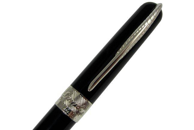 Pineider Avatar UR ballpoint pen in Graphene Black with sleek design and smooth writing tip.