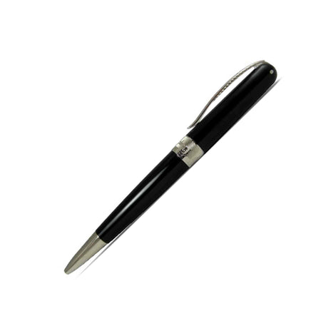 Pineider Avatar UR ballpoint pen in Graphene Black with sleek design and silver accents, ideal for writing and professional use.