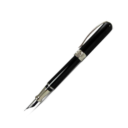 Pineider Avatar UR fountain pen in Graphene Black with an elegant design and fine nib, showcasing its sleek and sophisticated appearance.