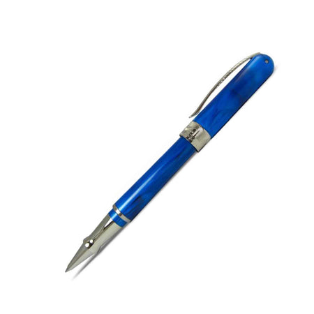 Pineider Avatar UR rollerball pen in Neptune Blue with sleek design and silver accents, perfect for professional writing.