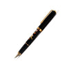 Platinum Maki-e Brush Warbler fountain calligraphy pen with fine tip, showcasing intricate gold and lacquer detailing.