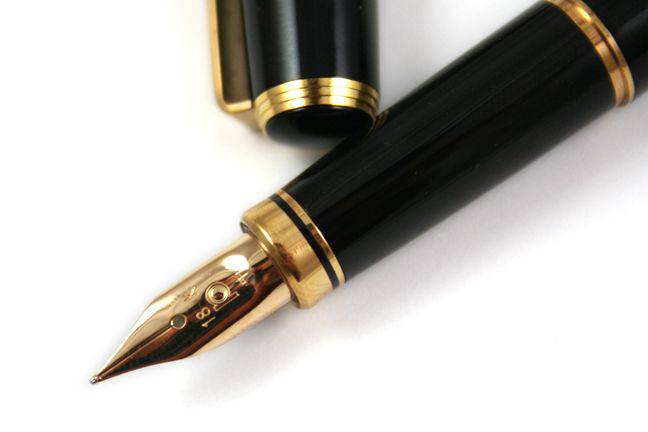 Platinum Maki-e Fountain Pen with Brush Warbler design, Japanese calligraphy pen with fine nib and intricate lacquer artwork.