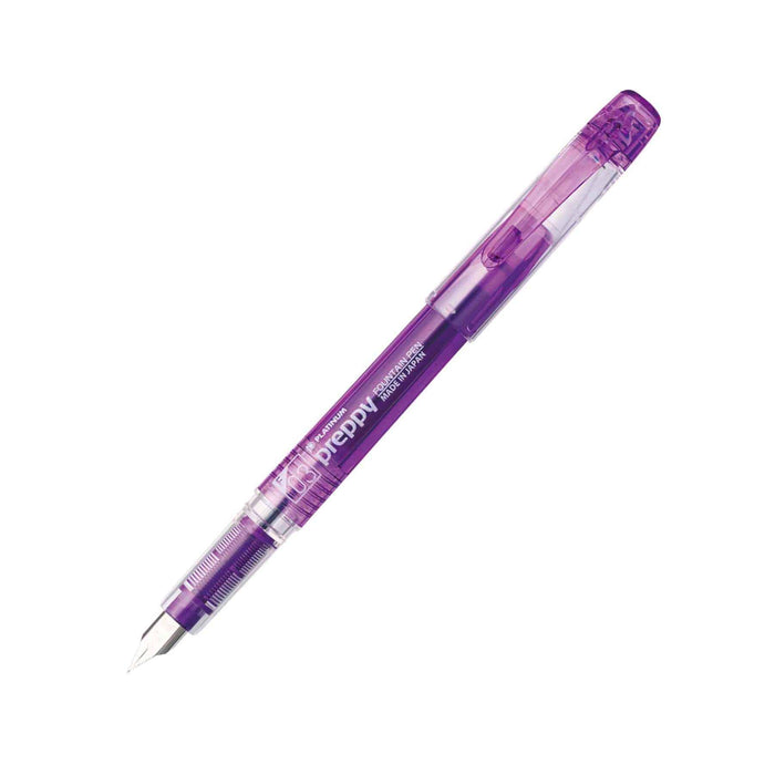 Black Platinum Preppy fountain pen with silver accents, extra-fine nib, showcasing smooth ink flow and sleek design.