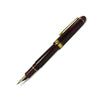 Platinum #3776 Century Bourgogne fountain pen with burgundy resin body and gold trim, extra-fine nib, by Platinum Pen Company.