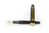 Platinum #3776 Century Laurel Green fountain pen with gold accents, showcasing its elegant design and smooth ink flow.