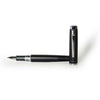 Platinum Century fountain pen in Procyon Black Mist with fine nib, sleek black and silver design from Platinum Pen Company