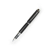 Platinum Century fountain pen in Procyon Black Mist with fine nib, featuring sleek black and silver design from Platinum Pen Company.