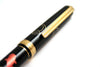 Platinum Maki-e fountain pen with goldfish koi fish design on the body, fine nib, crafted by Platinum Pen Company.