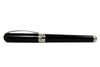 Pineider Avatar UR rollerball pen in sleek graphene black with metallic accents, showcasing its elegant design and smooth grip.