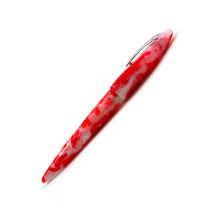 Rebecca Moss Spirit II black cracked pattern ballpoint pen with sleek design and metallic accents.