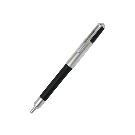 Black Rebecca Moss Turbo rollerball pen with sleek design, featuring a ballpoint tip and branded styling.