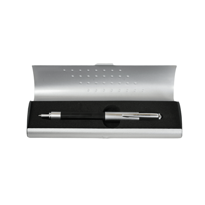 Black Rebecca Moss Turbo rollerball pen with a sleek ballpoint design and smooth ink flow, perfect for everyday writing.