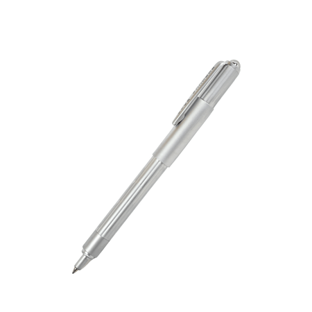 Black Rebecca Moss Turbo rollerball pen with sleek ballpoint design, featuring a smooth writing tip and modern style.