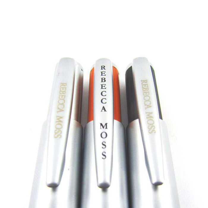 Rebecca Moss Turbo fountain pen in black with sleek design and gold accents, perfect for writing and professional use.