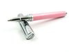 Rebecca Moss Downtown rollerball pen with sleek black chrome finish, displayed on a white background.