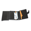 Retro 51 Modern Traveler leather wallet in black with integrated ballpoint pen, stylish and functional men's accessory.