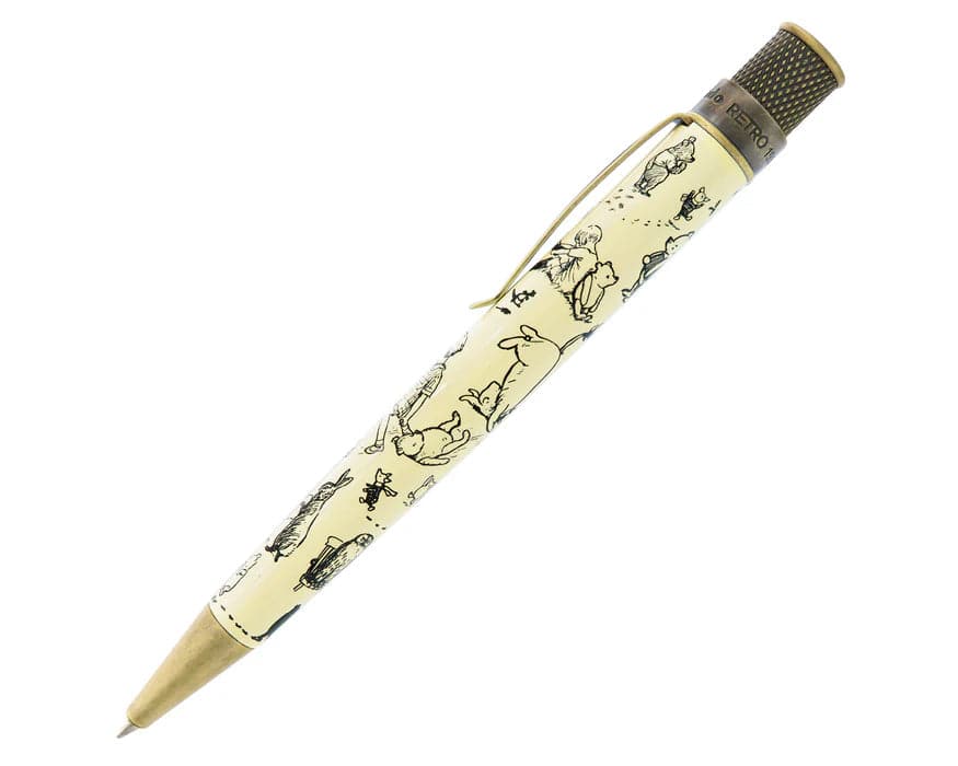 Retro 51 Tornado Literary Collections AA Milne mechanical pencil with a sleek design and detailed branding.