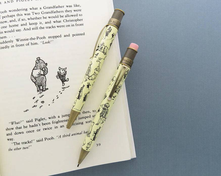 Retro 51 Tornado Literary Collections AA Milne rollerball mechanical pencil with sleek black body and silver accents.