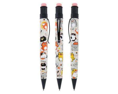 Retro 51 Tornado Rescue Cat Rescue Series 5 mechanical pencil with colorful design and sleek metal body.